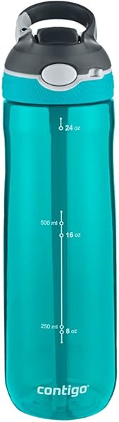Contigo Üniseks Ashland Autospout pipetli büyük BPA içermeyen plastik su şişesi Turkuaz 720 ml