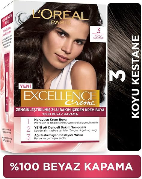 L'Oréal Paris Excellence Creme Saç Boyası - 3 Koyu Kestane
