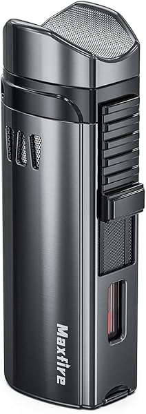 Maxfire rüzgar geçirmez çakmak jet alev gazı doldurulabilir, 3 alev jet çakmak (gazsız satılır)