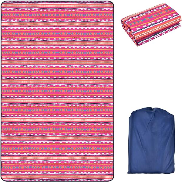 Su geçirmez destekli piknik örtüsü, büyük, 150 x 200 cm, dış mekan plaj örtüsü, kum geçirmez, su geçirmez, piknik matı, seyah