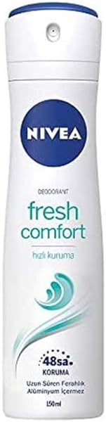 NIVEA Kadın Sprey Deodorant Fresh Comfort 150 ml, 48 Saat Deodorant Koruması, Alüminyum İçermez