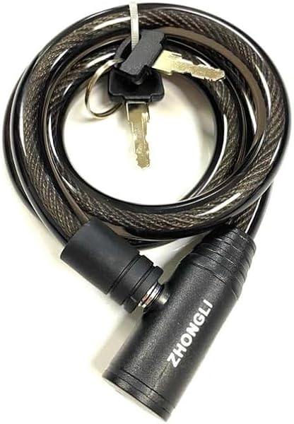 Ekonomik Bisiklet Kilidi - 12x80cm Zhongli- Hırsızlığa Karşı Ekstra Koruma - Dayanıklı ve Kullanışlı (Siyah)