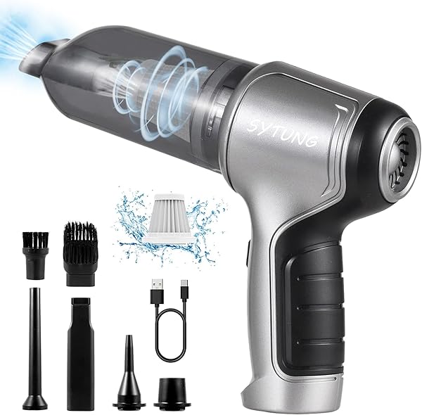 SYTUNG Mini El Süpürgesi Pil 19000Pa Akülü El Süpürgesi Pil Elektrikli Süpürge 3'ü 1 Arada Çok Fonksiyonlu Fırçasız Motorlar 
