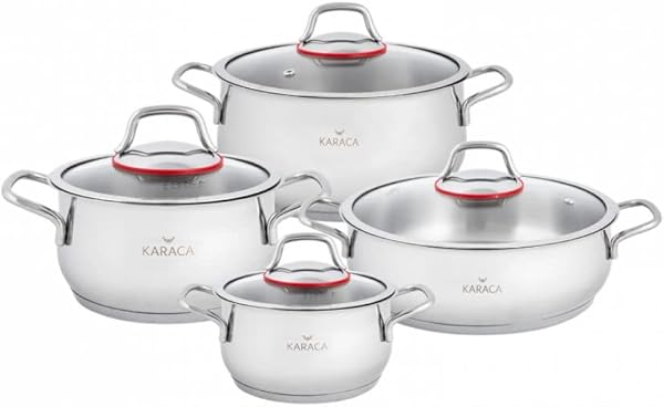 Karaca 153.03.08.0386 Emirgan Çelik Tencere Set 8 Parça