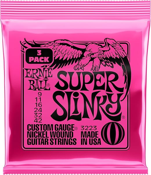 Ernie Ball Super Slinky Elektro Gitar Teli 3'lü Paket - Kalınlık 9-42