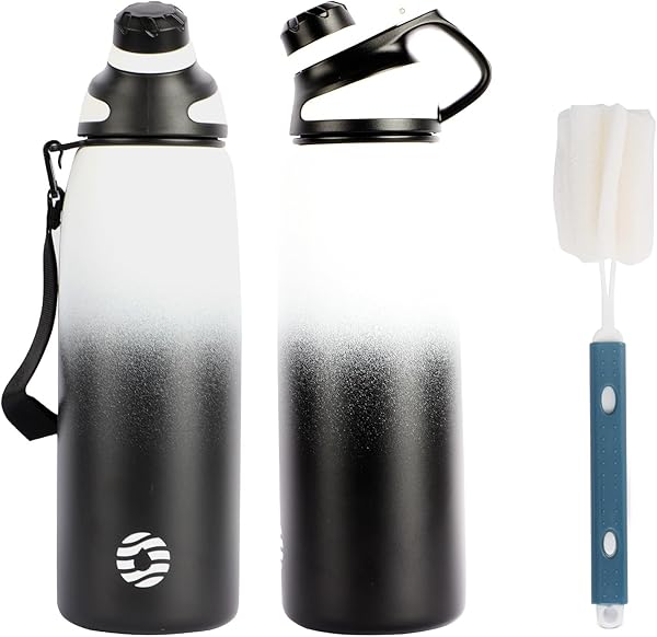 Fjbottle Paslanmaz çelik spor içecek şişesi, manyetik kapaklı, 1 l, 800 ml, 600 ml, 400 ml, BPA içermez, sızdırmaz, çocuk şiş