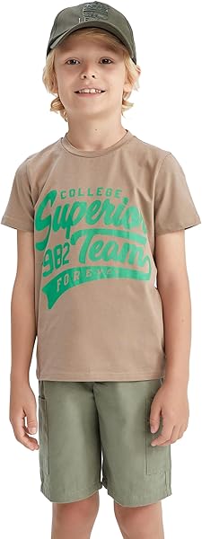 DeFacto Erkek Çocuk Erkek Çocuk Regular Fit Bisiklet Yaka Kısa Kollu Tişört