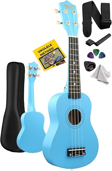 Midex UKX-901BL Mavi Soprano Ukulele (Askı Çanta Metod Pena)