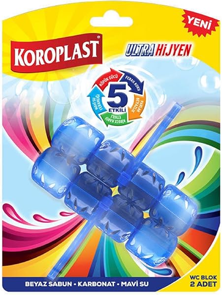 Koroplast 5 Etkili WC Blok 2'li Katı Tuvalet Bloğu Beyaz Sabun Kokulu