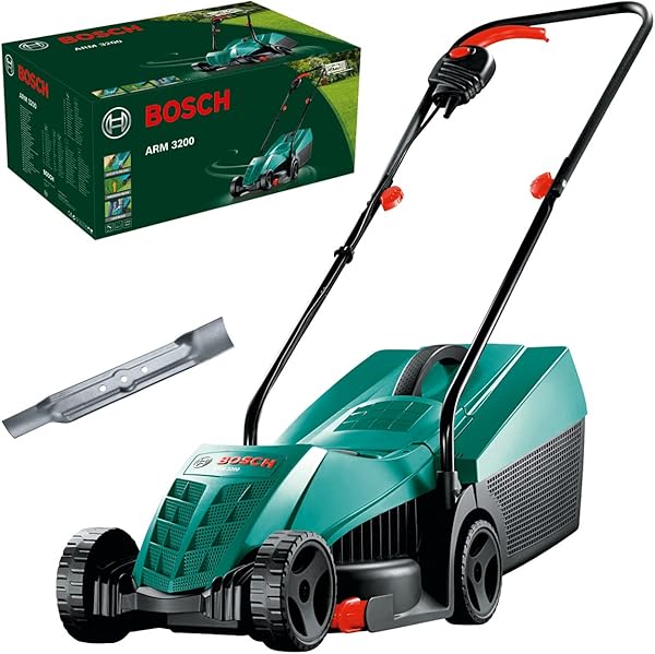 Bosch Çim biçme makinesi ARM 3200 (1200 W, kesme genişliği: 32 cm, ek bıçak dahil, kartonda) – Amazon Edition