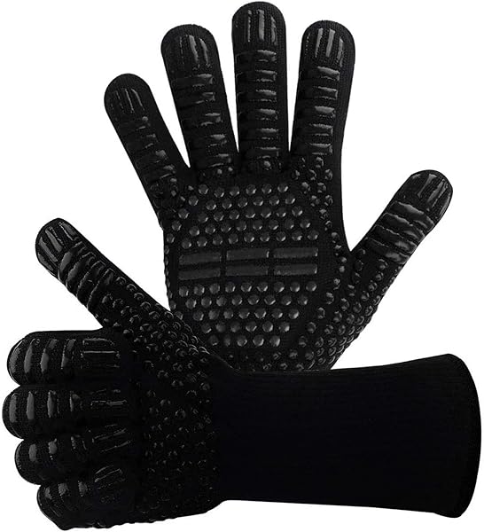 Win.Max Izgara eldiveni, fırın eldiveni, barbekü pişirme eldiveni, fırın eldiveni, ısıya dayanıklı eldiven, şömine eldiveni, 