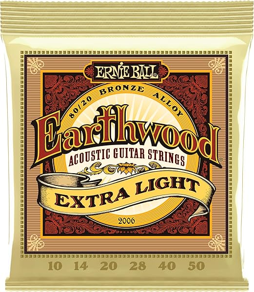 Ernie Ball Earthwood Extra Light 80/20 Bronze Acoustic Guitar Strings - 10-50 Gauge