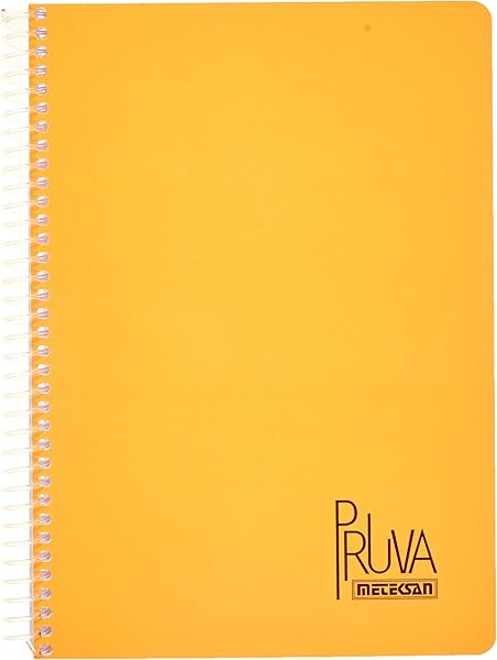 Meteksan Pruva A4 Pet Spiralli Karton Kapaklı Defter 144 Yaprak - Çizgili - Turuncu