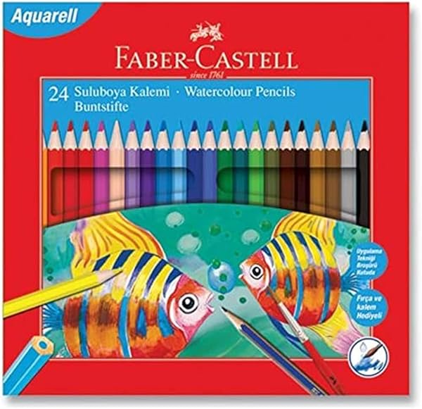 Faber-Castell Karton Kutu Aquarel Boya Kalemi, 24 Renk