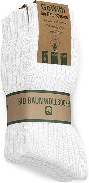 Gowith%100 Doğal Pamuktan Üretilmiş Ön Yıkamalı Dikişsiz Ribana Örgü Bio Naturel Kadın ve Erkek Çorap