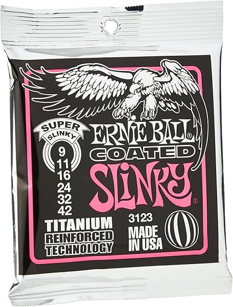 Ernie Ball Süper Slinky Kaplamalı Titanyum Rps Elektro Gitar Telleri, Ölçü 9-42