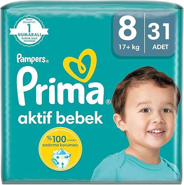 Prima Bebek Bezi Aktif Bebek 8 Beden 31 Adet Fırsat Paketi