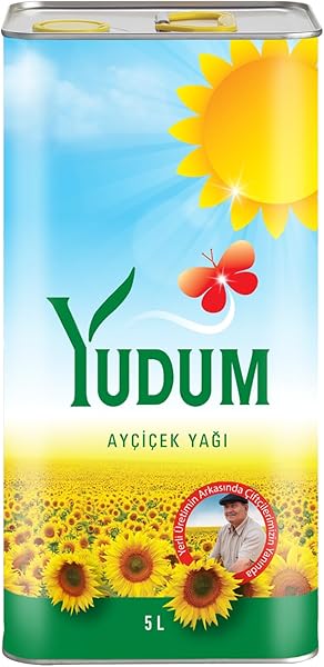 Yudum Ayçiçek Yağı, 5 Litre, Teneke