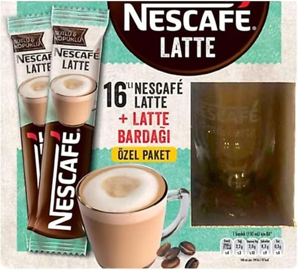 Nescafé Latte Çözünebilir Kahve Bardak Hediyeli 16x14.5g