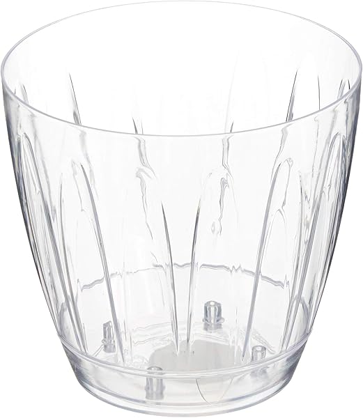 Serinova OR02 Şeffaf Orkide Saksısı Tabaklı 14,3cm, 1.5 Litre Şeffaf