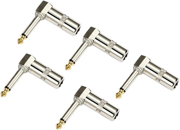 HSP-HSWITI Ses 1/4 "90 Derece Dik Açılı Fiş, 6,35 mm Ağır Hizmet TS Mono Erkek Lehim Jakı Konnektörü Hoparlör/Gitar/Mikrofon 