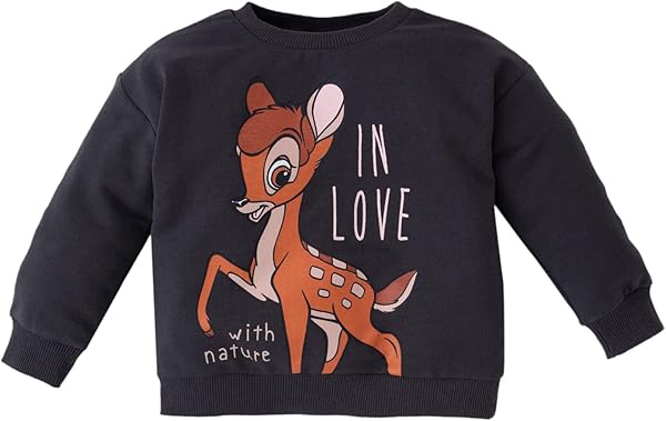 DeFacto Kız Bebek Kız Bebek Disney Bambi Bisiklet Yaka Sweatshirt