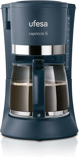 Ufesa Filtre Kahve Makinesi CG7114 Capriccio, 6 Fincan, 600 W, 0.6 L, Kalıcı Filtre, Damlama Durdurma, Otomatik Kapanma, Siya