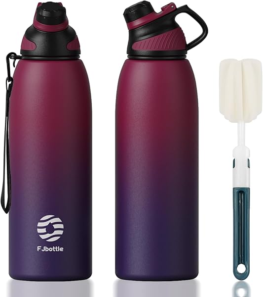 Fjbottle Paslanmaz çelik spor içecek şişesi, manyetik kapaklı, 1 l, 800 ml, 600 ml, 400 ml, BPA içermez, sızdırmaz, çocuk şiş