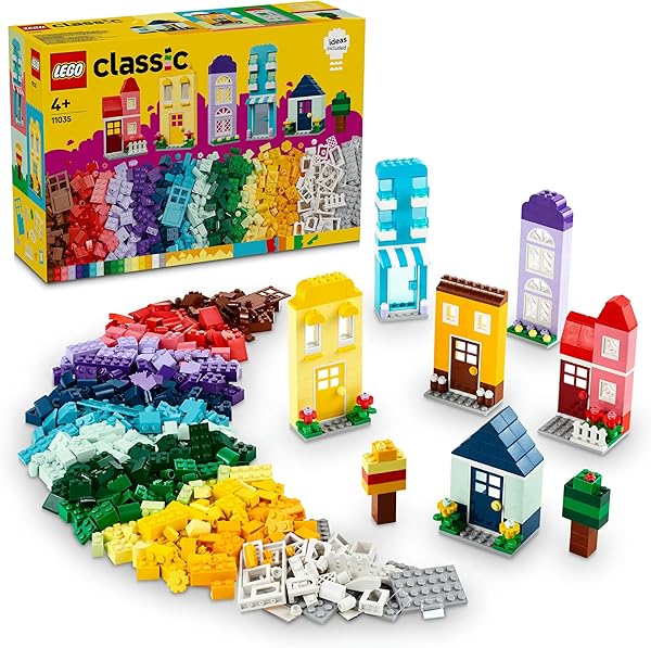 LEGO Classic Yaratıcı Evler 11035-4 Yaş ve Üzeri Çocuklar için 6 Adet Ev Figürü İçeren Yaratıcı Oyuncak Yapım Seti (850 Parça