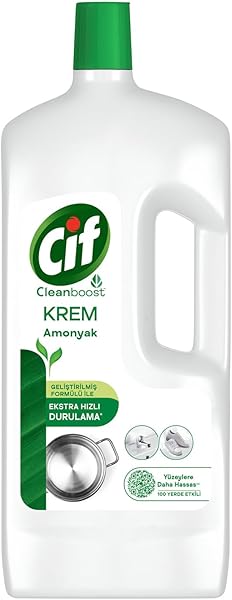 Cif Krem Yüzey Temizleyici Amonyaklı Yağ ve Kireç Sökücü Leke Çıkarıcı 1500 ML