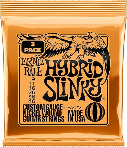 Ernie Ball Hybrid Slinky Elektro Gitar Teli 3'lü Paket - Kalınlık 9-46