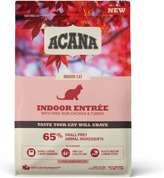Acana Indoor Entree Sterilised Kısırlaştırılmış Kuru Kedi Maması, Serbest Dolaşan Tavuk ve Hindili, Yetişkin, 1.8 Kg