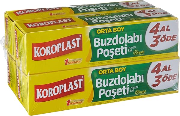 Koroplast Orta Boy 80'li 4 Al 3 Öde Buzdolabı Poşeti (4 x 20)