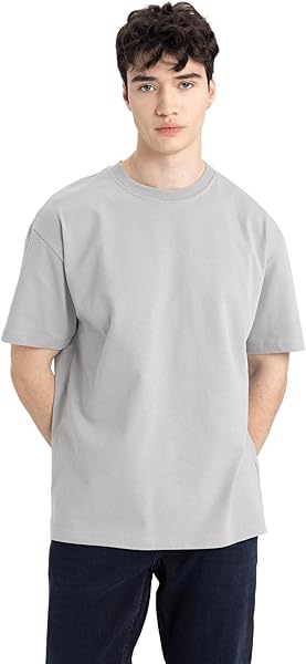 DeFacto Boxy Fit Bisiklet Yaka Kısa Kollu Tişört