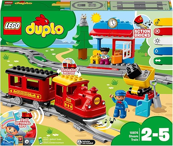 LEGO DUPLO Buharlı Tren 10874-2 Yaş ve Üzeri Çocuklar için Eğitici Oyuncak Yapım Seti (59 Parça)
