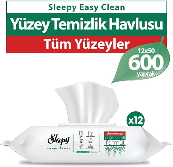 Sleepy Easy Clean Yüzey Temizlik Havlusu 12x50 (600 Yaprak)