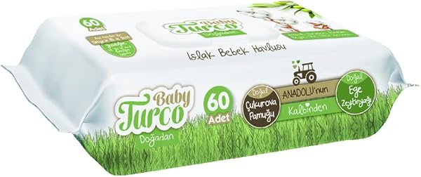 Baby Turco Doğadan Yenidoğan Islak Bebek Havlusu 12X60 Yaprak