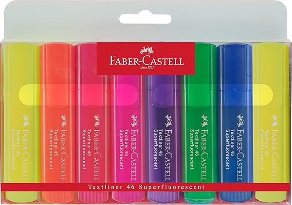 Faber-Castell Şeffaf Gövde Fosforlu Kalem 6+2'li Poşet 4 Renk