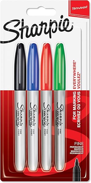 Sharpie Kalıcı Keçe Kalem, İnce Uçlu. 4 Adet