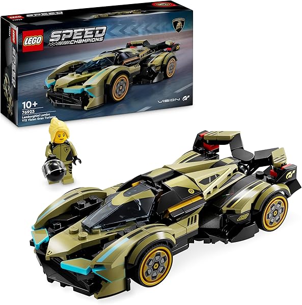 LEGO Speed Champions Lamborghini Lambo V12 Vision GT Süper Araba 76923, 10 Yaş ve Üzeri Araç Tutkunları İçin Yaratıcı Oyuncak