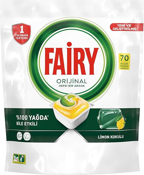 Fairy Hepsi Bir Arada Bulaşık Makinesi Deterjanı Kapsülü/Tableti 70 Yıkama Limon Kokulu