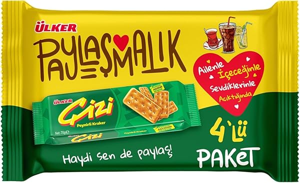 Ülker Çizi Kraker Paylaşmalık 4'lü Paket 280 Gr