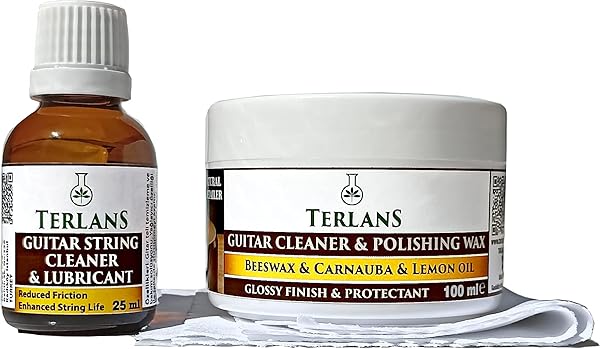 Terlans Gitar Temizlik Bakım Seti 4 lü Gövde Klavye Temizleyici Parlatıcı Vaks & Tel Yağlayıcı Guitar Cleaning Kit