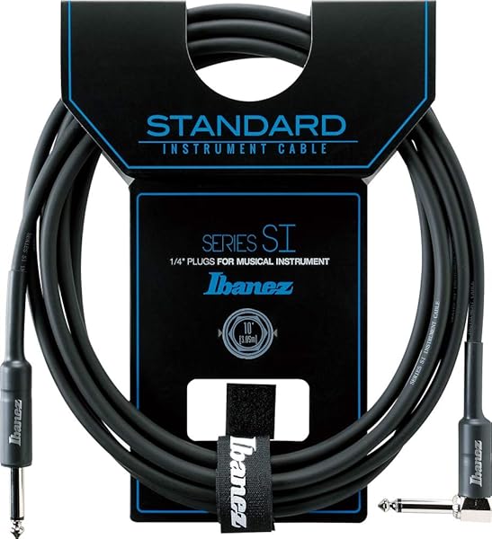 IBANEZ SI Serie (Standard) Instrumentenkabel - Gerade & abgewinkelter Stecker - Klinke - Klinke, Schwarz - 3,05 m / 10 ft (SI