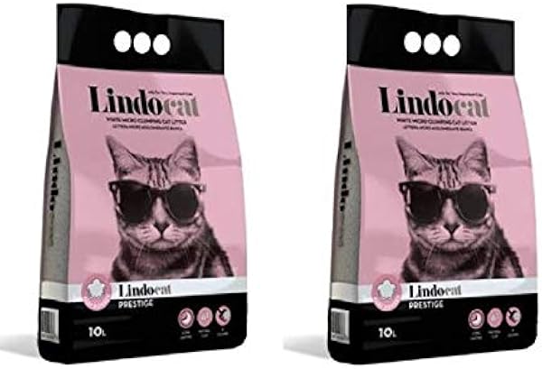 LindoCat Bebek Pudrası Parfümlü Topaklanan İnce Taneli Kedi Kumu, (2 x 10 Litre)
