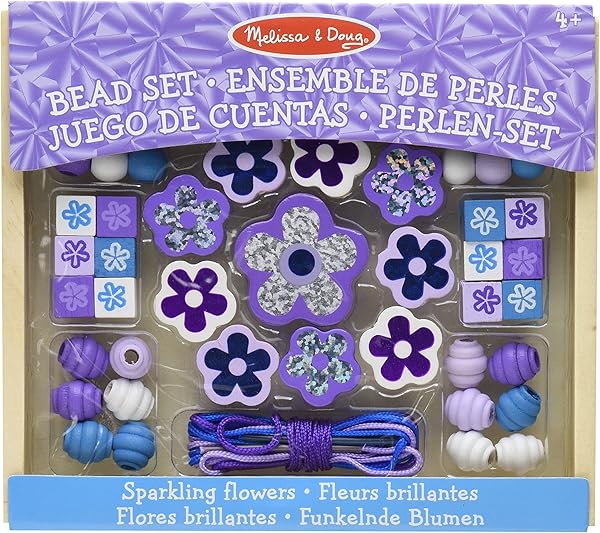 Melissa & Doug – 19494 – Ahşap boncuklar-Set • parlayan çiçek