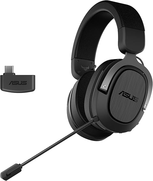 Asus TUF Gaming H3 Wireless 7.1 Silver Oyuncu Kulaklığı, 15 Saat Çalma, 2.4 GHz Bağlantı, Medium, Siyah