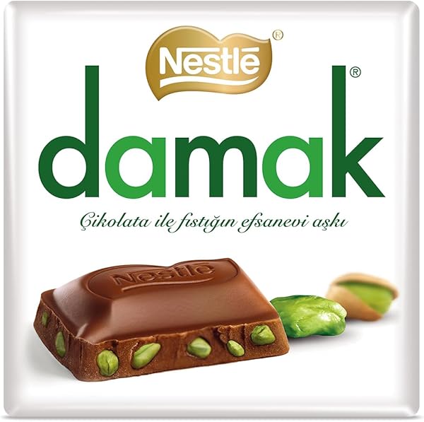 Nestlé Damak Antep Fıstıklı Sütlü Kare Çikolata 60 g, 1 Adet