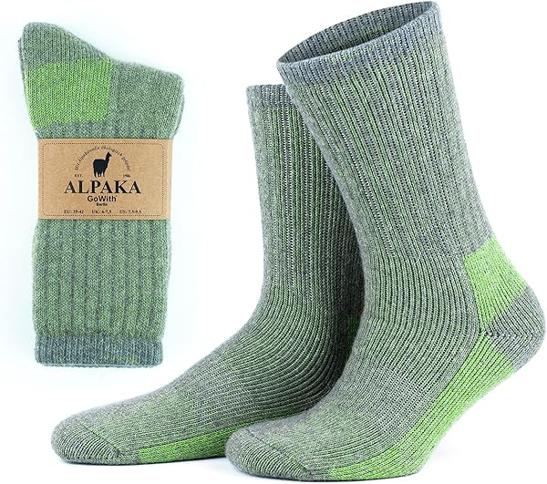 GoWith Alpaka Yünlü Termal Kalın Yıkamalı Yumuşak Doğal Kışlık Kadın Erkek Bot Çorabı 6005-6006