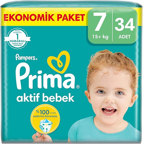 Prima Bebek Bezi Aktif Bebek 7 Beden 34 Adet XX Large Fırsat Paketi